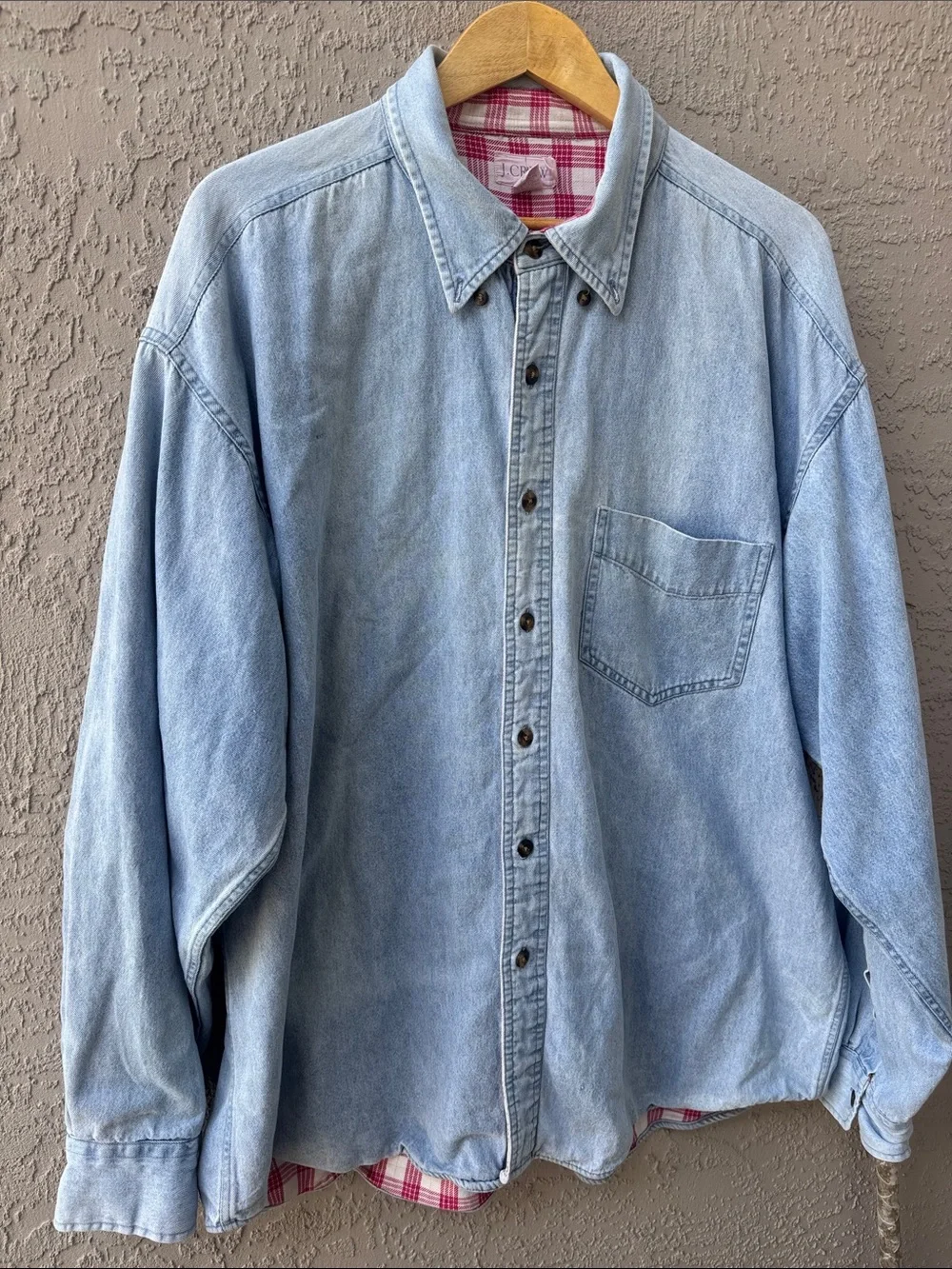 J.Crew Men's Light Blue Denim Button-Up Chaket